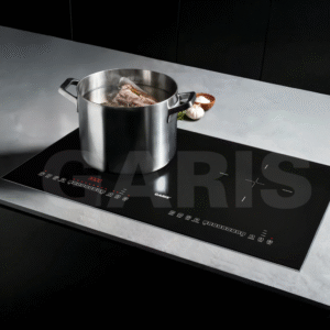 Bếp từ 2 vùng nấu, kính vát 4 cạnh, viền hợp kim nhôm Aviation Shield màu titan cao cấp G1216