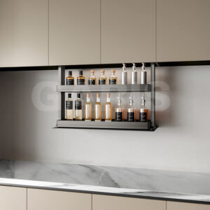 Giá gia vị nâng hạ điện, rổ nhôm, đáy dạng kín GL05AT